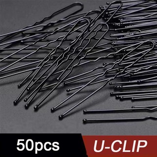 Bộ 50 kẹp tăm AIJOLEN chữ U màu đen đơn giản cho nữ