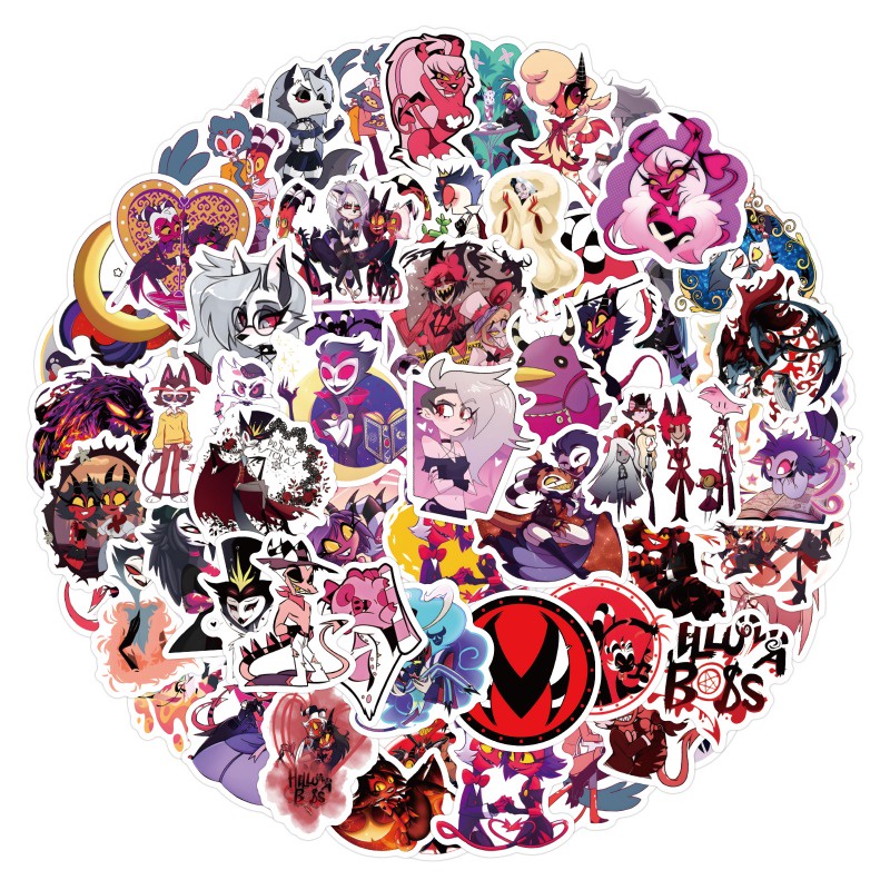 Z & m❀ Hình Dán Ông Chủ helluva ❀ Bộ 120 Miếng Dán Chống Thấm Nước Đồ Chơi Chất Lượng Cao