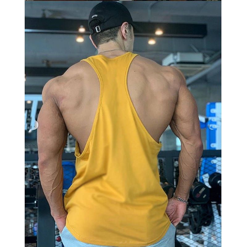 Sports Vest Men's Waistcoat Sleeveless Top T-shirt Fitness Muscle-Type Iron Dog Breathable Fashion B