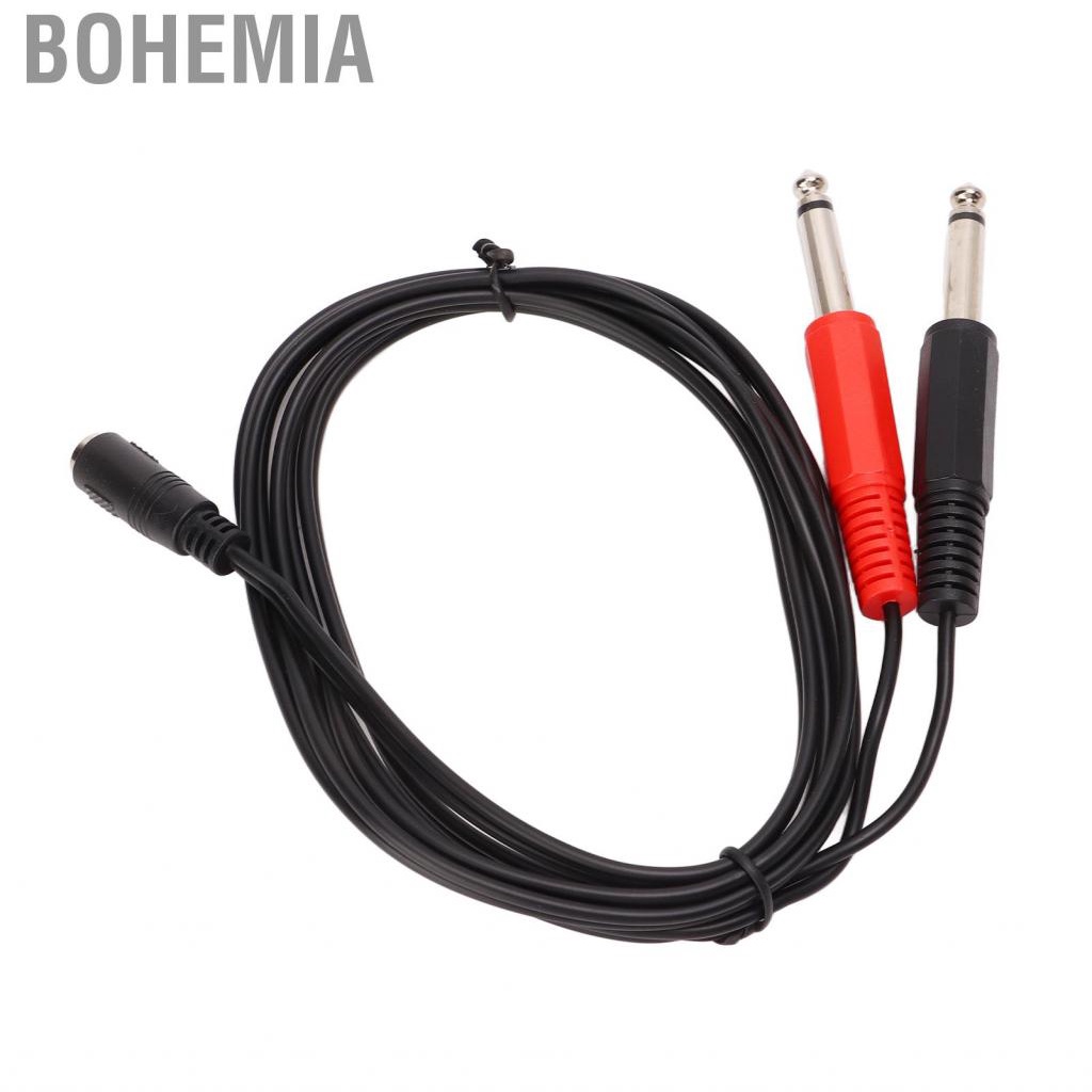 Bohemia .5m Stereo Adapter Cable Splitter 3.5mm Female To 6.35mm Male Mono Set