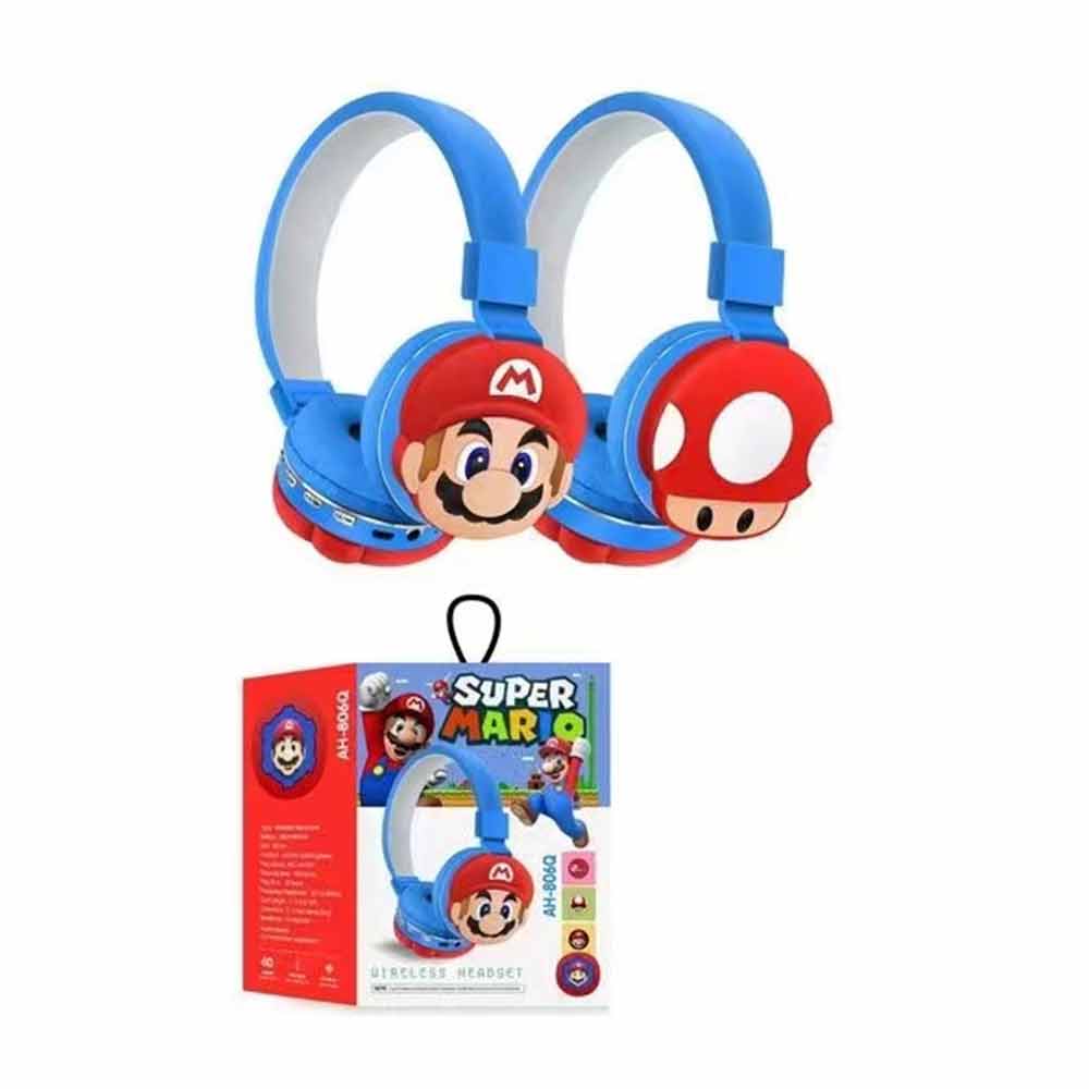 Mario head mounted wireless Bluetooth earphones in ear children's earphones