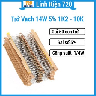 Trở vạch 1/4w 5% 1k2 → 10k