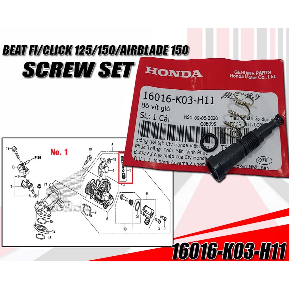 VÍT GIÓ XE TAY GA VARIO 2018 , VARIO 2017 , AIR BLADE , GENNIO , BEAT