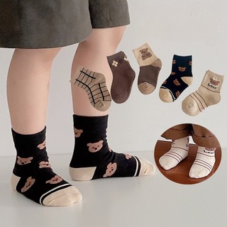 Set 10 đôi tất gấu nâu cổ cao cho bé siêu yêu