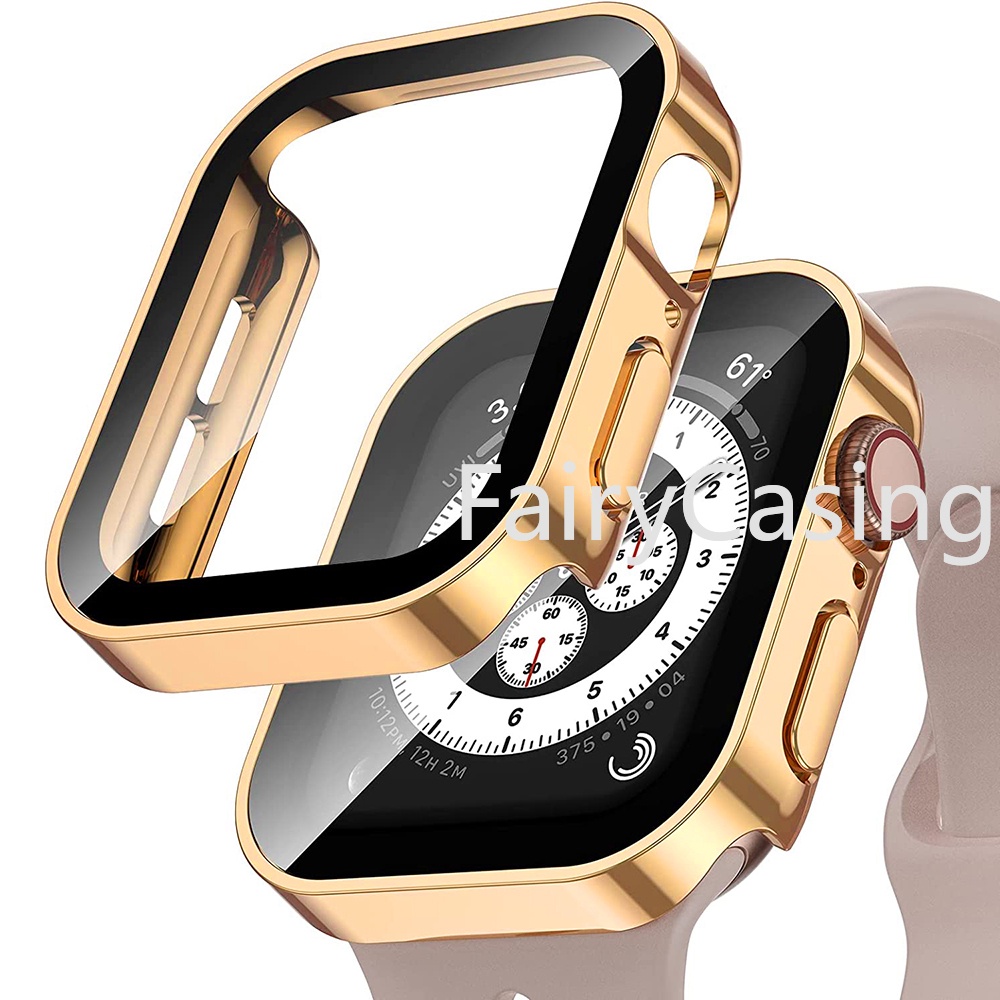 Kính Cường Lực + Ốp Bảo Vệ Màn Hình Chống Nước Cho apple watch ultra 2 49mm series 8 7 8 9 45mm 41mm 44mm 40mm iwatch 4 3 5 se 6