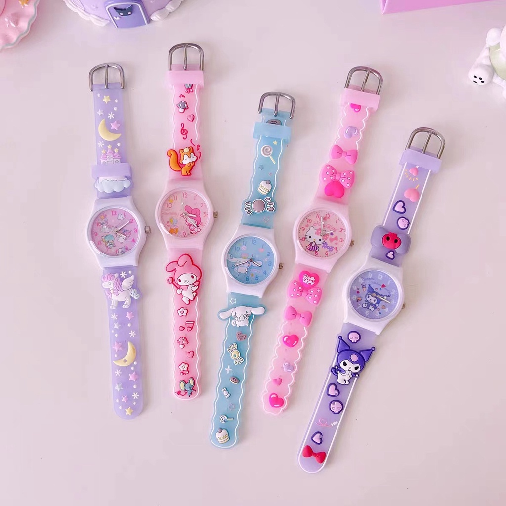 Kuromi Đồng Hồ Đeo Tay Thạch Anh Hình sanrio cinnamoroll kawaii Thời Trang Cho Học Sinh Nữ