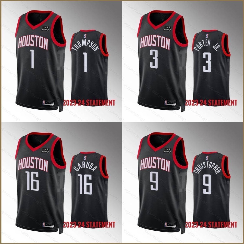 Ani Áo Thể Thao Bóng Rổ nba houston Tên Lửa Cristopher garuba thompson Phiên Bản Thành Phố unisex 2024