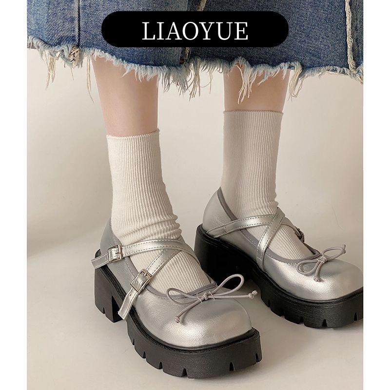 LIAOYUE Giày búp bê nữ Giày Mary jane đế bệt Đế da mềm đế êm Thoải Mái Xinh Xắn  B22G022 34Z230821