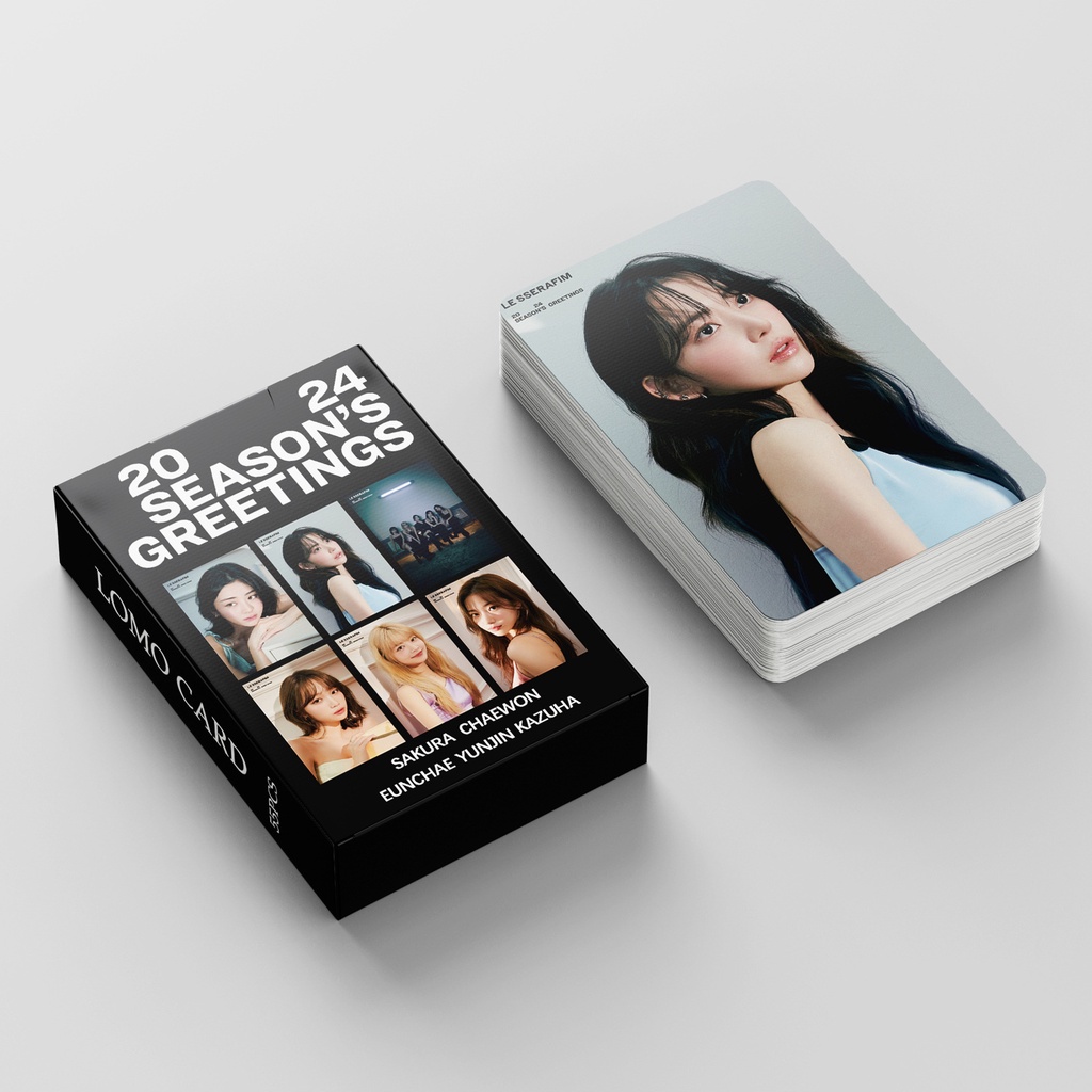 55pcs/box LE SSERAFIM 2024 season's greetings Lomo Cards Perfect Night Album Photocards SAKURA CHAEWON YUNJIN KAZUHA EUNCHAE Lesserafim Kpop Postcards On Sale JY