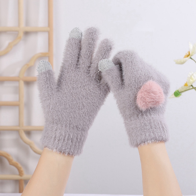 Hq Găng Tay Giữ Ấm Mùa Đông Hình Trái Tim Xinh Xắn