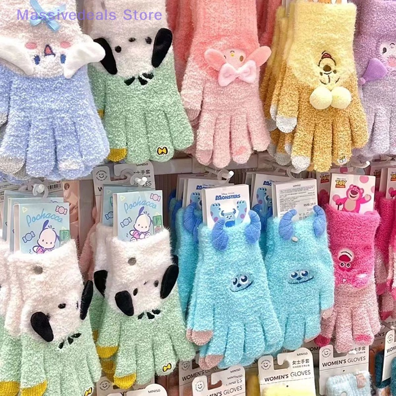 Găng Tay Đạp Xe Chống Lạnh Dày Dặn Ấm Áp In Hình anime Dễ Thương Mới