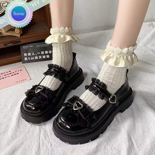 Giày Da bonnie cathy mary jane Đế Mềm Và Nhẹ Tăng Chiều Cao Kiểu Dáng Ngọt Ngào
