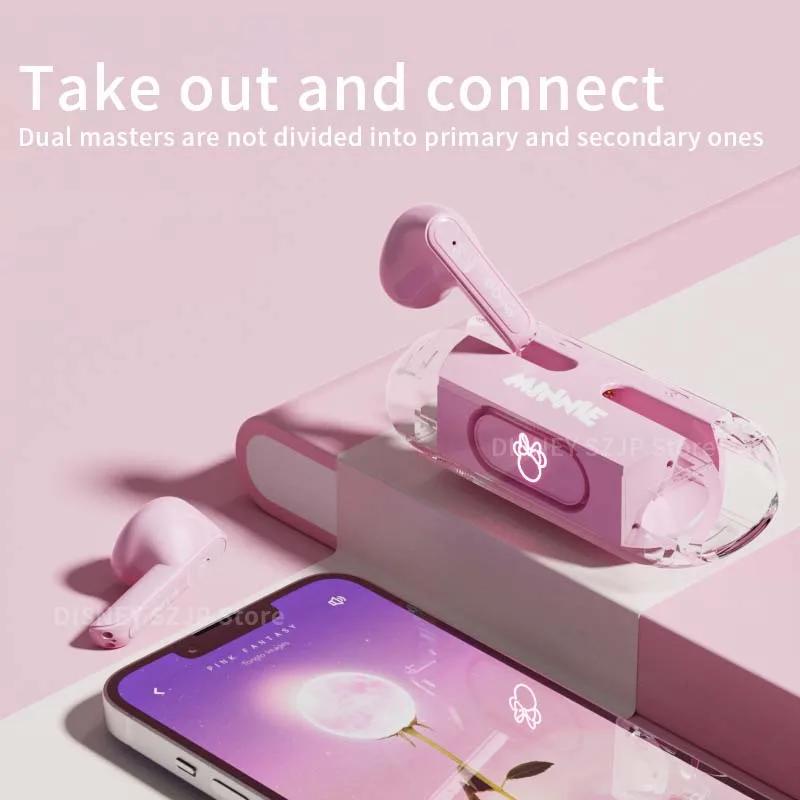 Mới Tai Nghe Không Dây bluetooth 5.3 hifi q54 Hình Son Môi disney stitch Dễ Thương