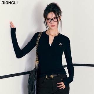 JIONGLI áo phông áo thun nữ croptop baby tee Thời trang Đơn giản Korean INS WTX2392ZFA 51Z231219