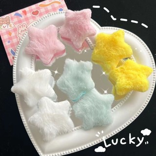 Plush sao kẹp tóc ngọt ngào đáng yêu ngày buộc Plush tóc Clip tóc Bangs Pentagram tóc Clip