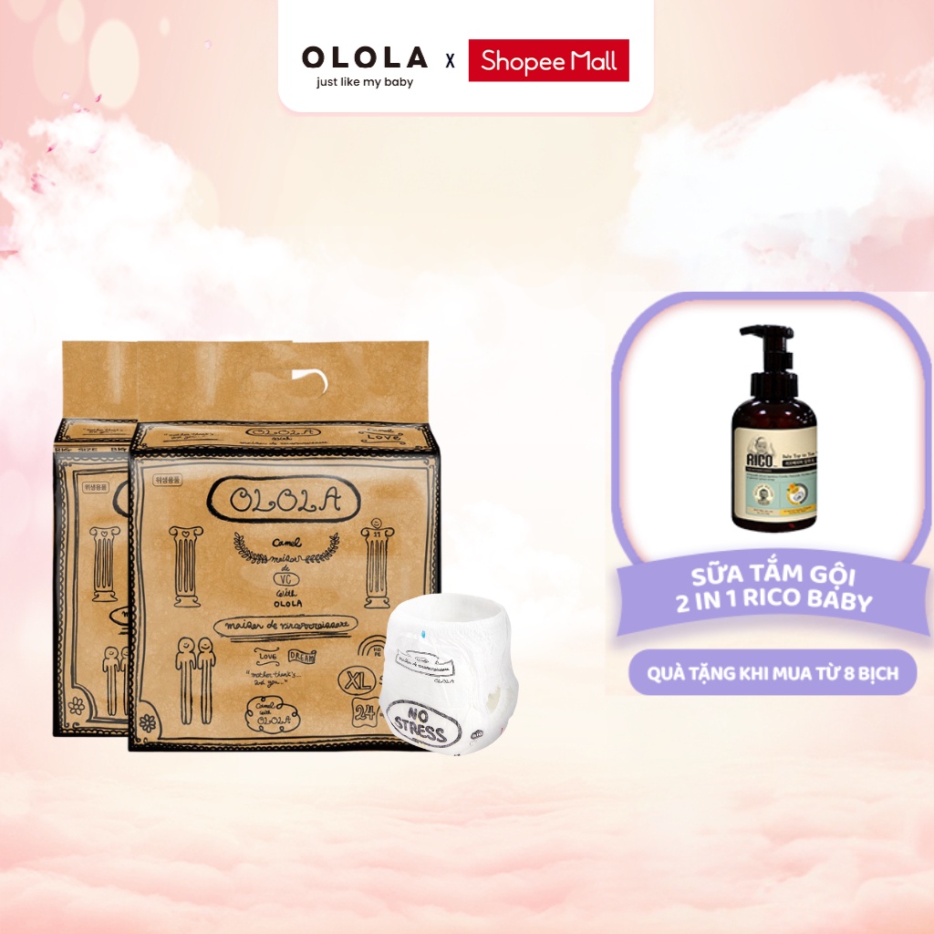 Combo 2 Bịch Tã/Bỉm Quần OLOLA Dùng Ban Đêm Đủ Size L/XL/XXL Nội Địa Hàn Cao Cấp