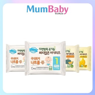 Phô mai tách muối hữu cơ cho bé Hàn Quốc hỗ trợ ăn dặm từ 6 tháng tuổi nhiều vị ngon cho trẻ MumBaby