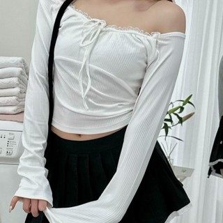 Áo thun ôm tay dài cột nơ MONÁ - BULMA