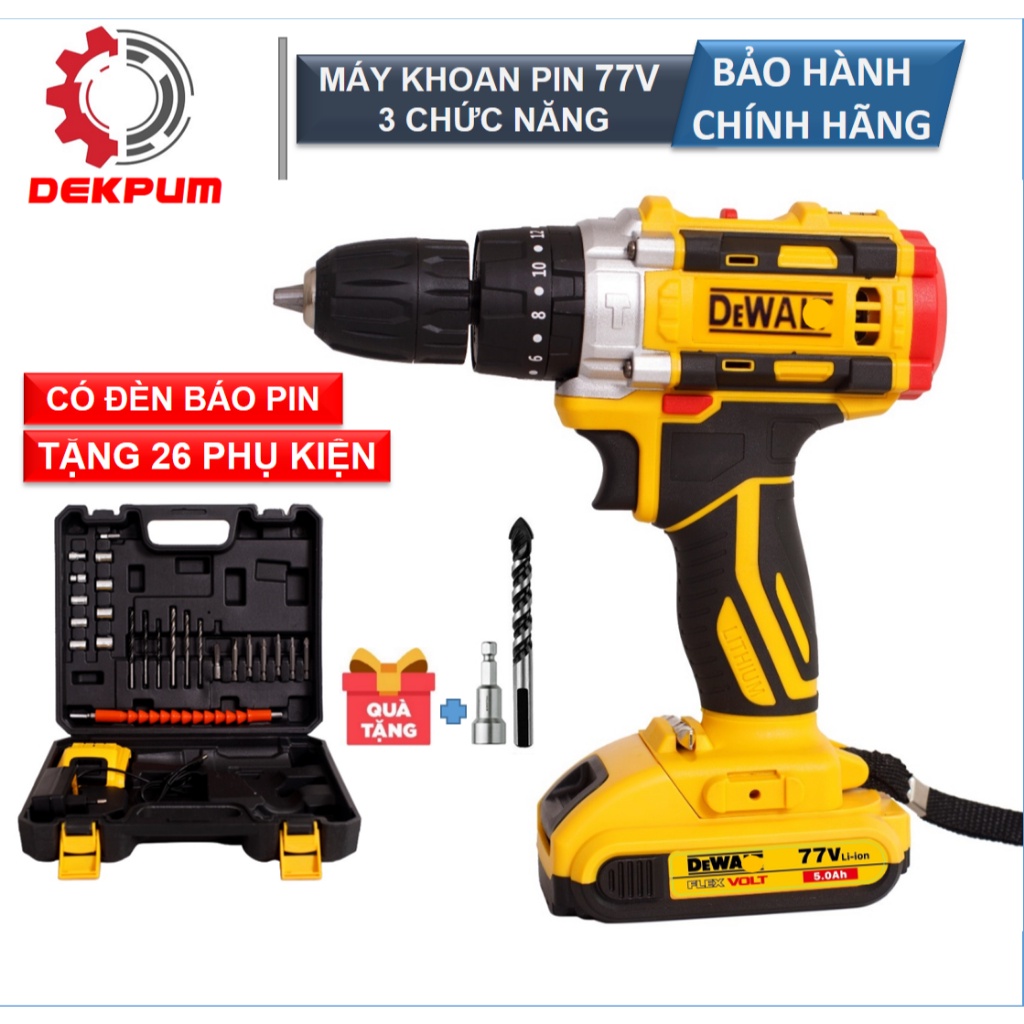 Máy Khoan Pin | Máy Khoan Pin 3 Chức Năng | Lõi đồng 100% | Khoan Tường | Bắn Vít | Khoan Gỗ... [tặng móc khóa]