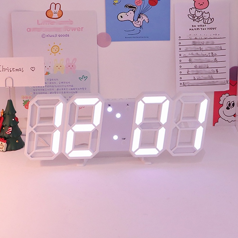 Đồng Hồ Điện Tử LED 3D Để Bàn, Treo Tường Cao Cấp - Báo Thức & Đo Nhiệt Độ
