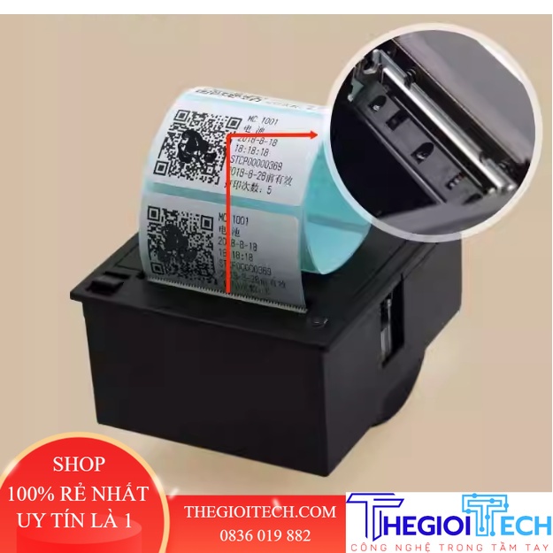 Máy In Nhãn DP-EH204L Tự Dính Nhiệt Nhúng Dapu Phát Triển Thứ Cấp Mã Vạch MCU - Đen Phối Trắng
