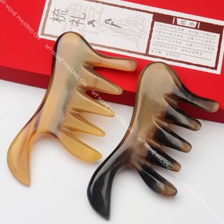 Lược sừng đa năng răng thưa dùng massage đầu, ấn huyệt, lược chải tóc gỡ rối | PHUONGCHISTORE