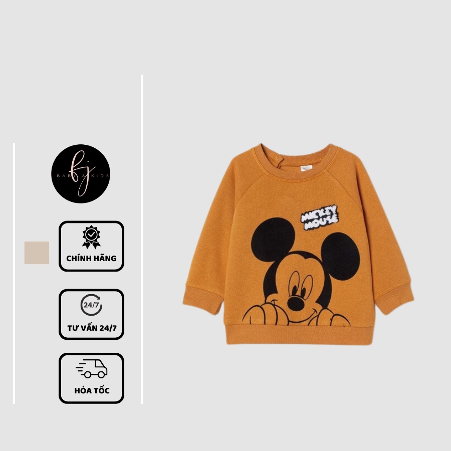 Áo nỉ Mickey vàng HM Auth cho bé size 9 tháng đến 4 tuổi