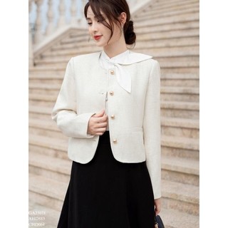 TIINSTORE Áo khoác nữ mùa đông chất liệu tex túi cơi vạt tròn GA23078