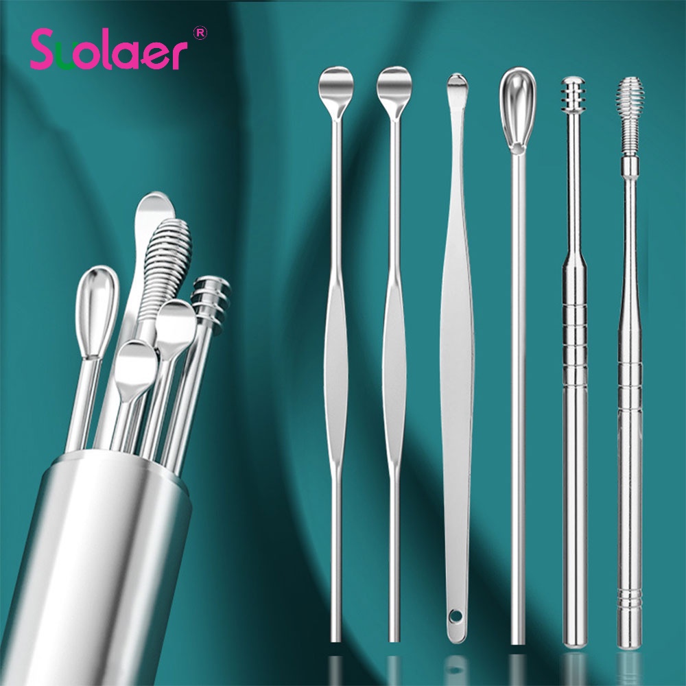 Bộ Dụng Cụ Lấy Ráy Tai 6 / 10 Món Chuyên Dụng Cho Người Lớn Và Trẻ Em