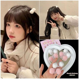 Kẹp Tóc Nhỏ Đính Bóng Lông Siêu Mềm Dễ Thương Thời Trang Thu Đông Cho Nữ