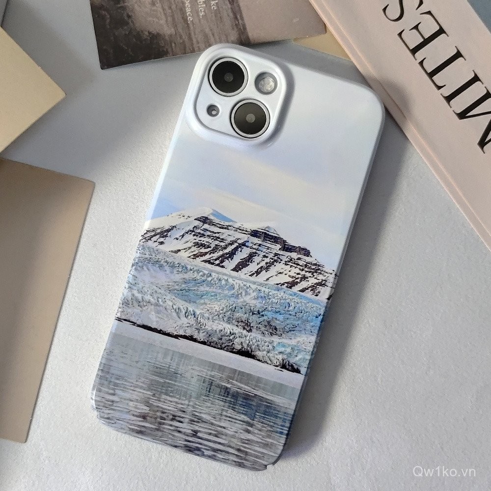 Ốp bảo vệ phong cảnh núi và tuyết cho iPhone 12 14 Pro Max silicone 15 Pro 13 Pro Max, ốp điện thoại