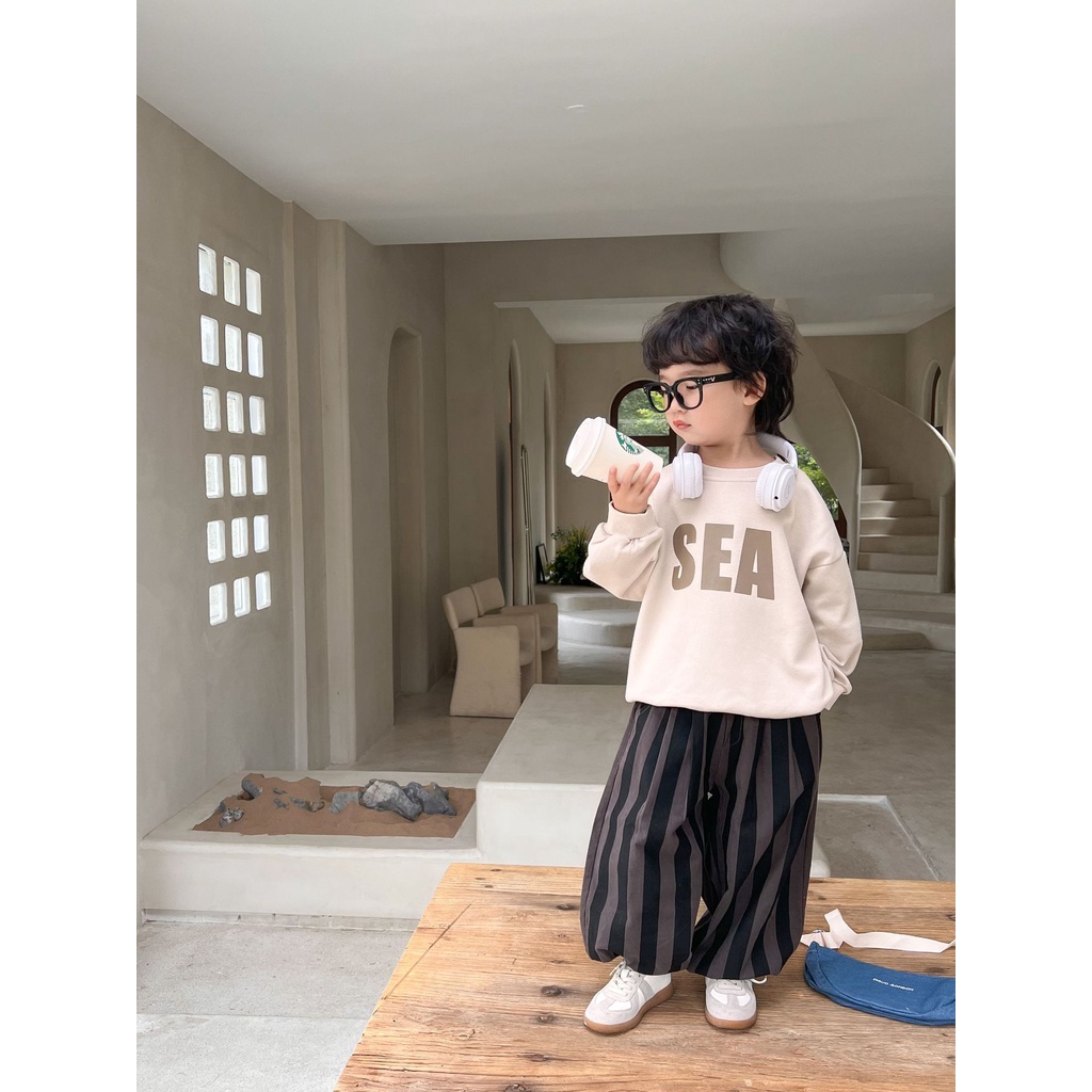 Áo Thun cotton Tay Dài In Chữ Phong Cách Hàn Quốc Thời Trang Thu Đông Cho Bé Gái 90-140cm