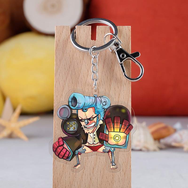 Set 2 Móc Khóa Acrylic Trong Suốt Hình Nhân Vật Luffy Sanji Zoro Nami Usopp Trong One Piece