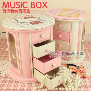 Hộp Nhạc Hello Kitty 17cmhellokitty Dễ Thương Đa Chức Năng Có Gương