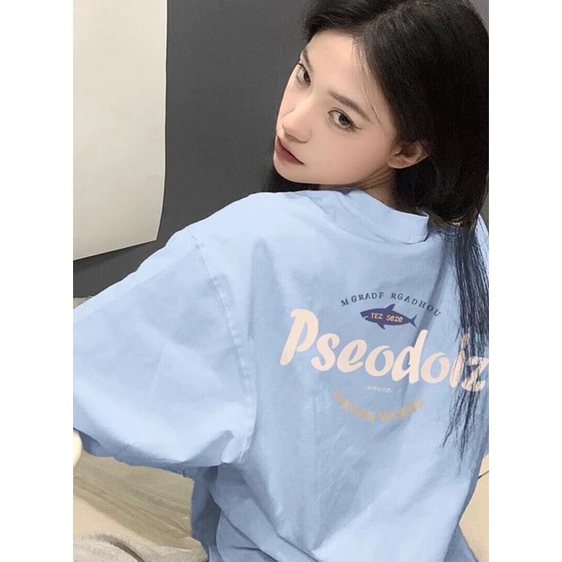 HIIXIIVI Áo Thun 100% cotton Tay Ngắn Dáng Rộng Phong Cách Hàn Quốc Thời Trang Cho Nữ