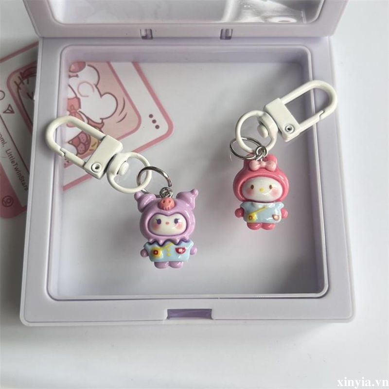 🌺🌺Móc Chìa Khóa / Túi Xách Họa Tiết Hoạt Hình Sanrio Melody Cinnamonroll Dễ Thương