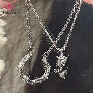 Hwetr vòng cổ mặt hoa hồng thời trang cá tính cho cặp đôi mới