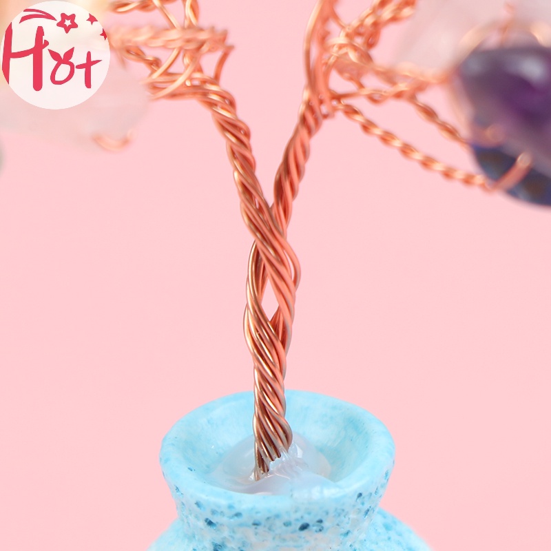 Jr 1 Cây Đá Thạch Anh Tím mini Trang Trí Nhà Cửa vn