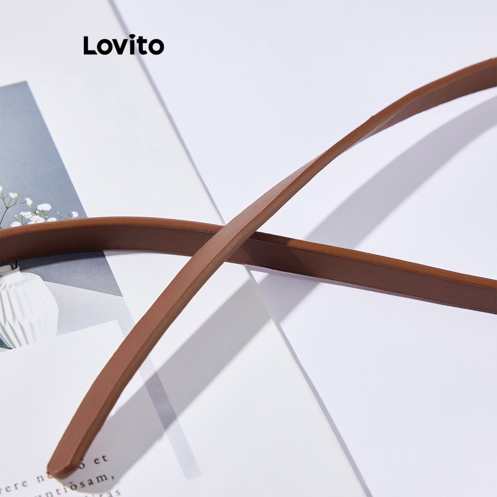 Thắt lưng Lovito thắt nút cột dây màu trơn thường ngày cho nữ L63AD240