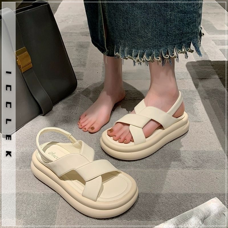 ICCLEK  dép sandal nữ dép đi biển dép đế cao Thoải Mái Xinh Xắn   Chất lượng cao Beautiful Stylish Korean Style FDL239027G 37Z230910