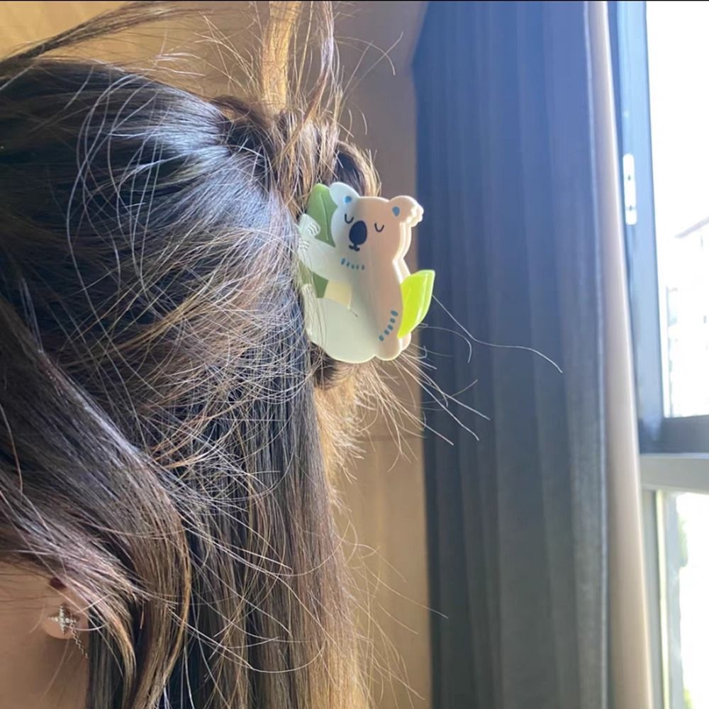 Fuhui Kẹp Tóc acrylic y2k Hình Thú Hoạt Hình Sáng Tạo Cho Nữ