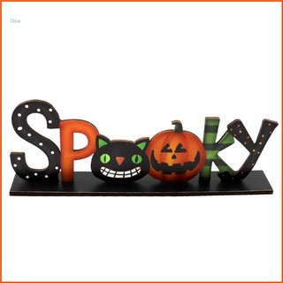 Bảng Gỗ In Chữ Chuwi Để Bàn Trang Trí halloween
