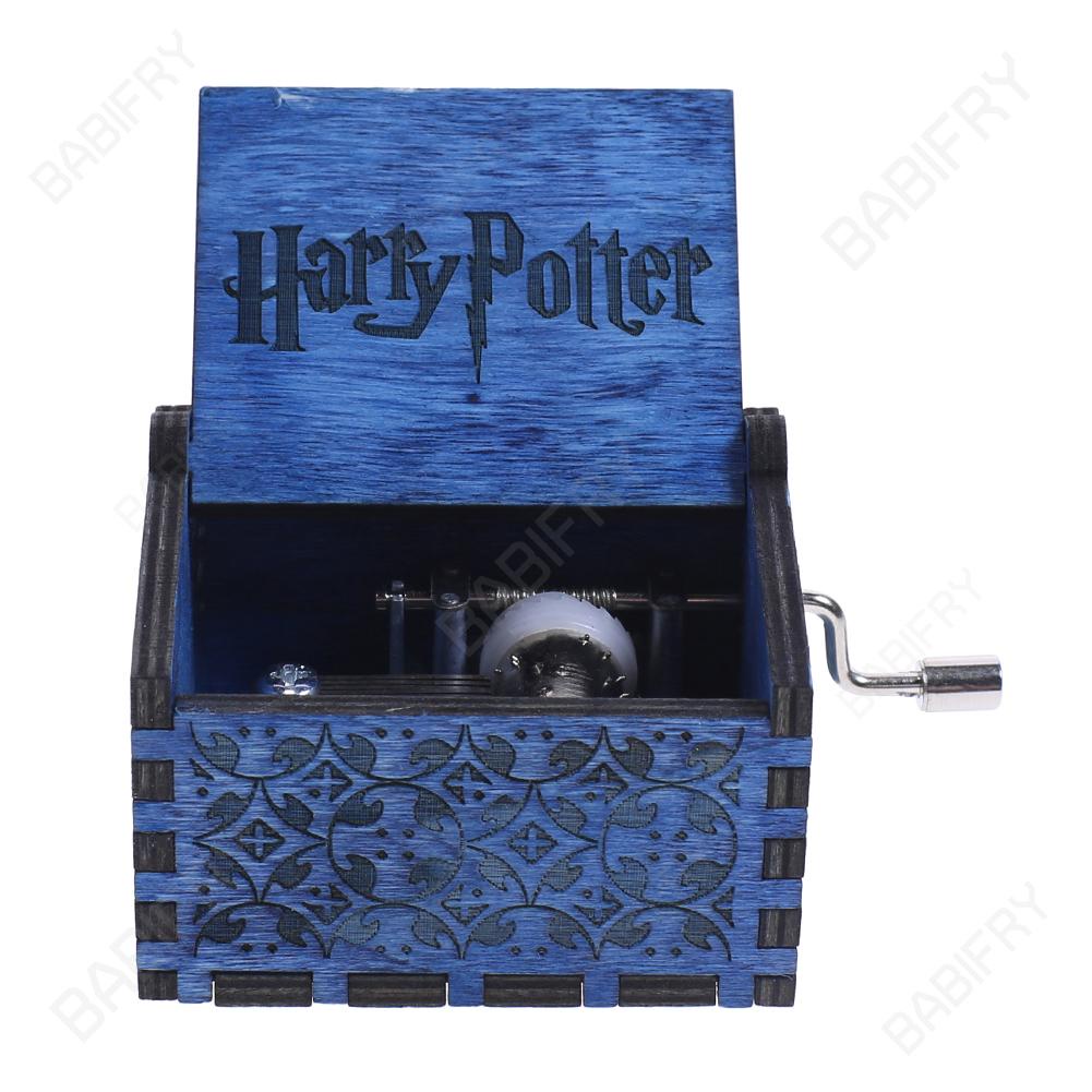 Hộp Nhạc Gỗ harry potter Màu Xanh Dương Làm Quà Tặng Giáng Sinh
