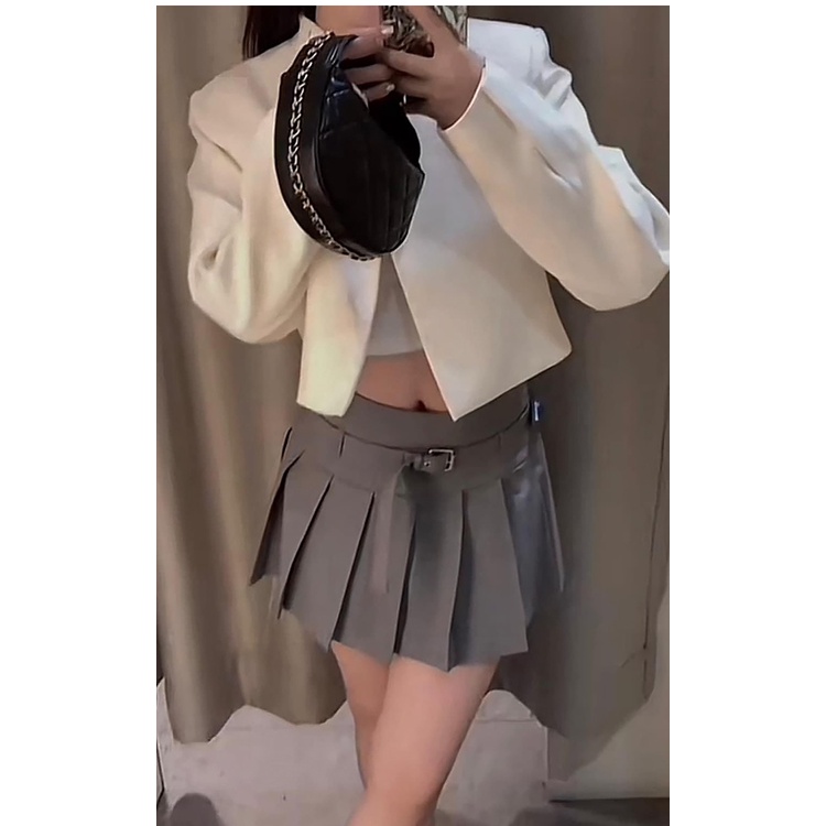 Zara Chân Váy mini Xếp Ly Lưng Vừa Thời Trang Mùa Thu 4391506 3067518