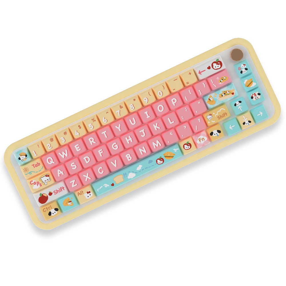 Bread Puppy Keycaps Bộ 138 / 158 Nút Bàn Phím Cơ Học In Hình Chó / Mèo Dễ Thương