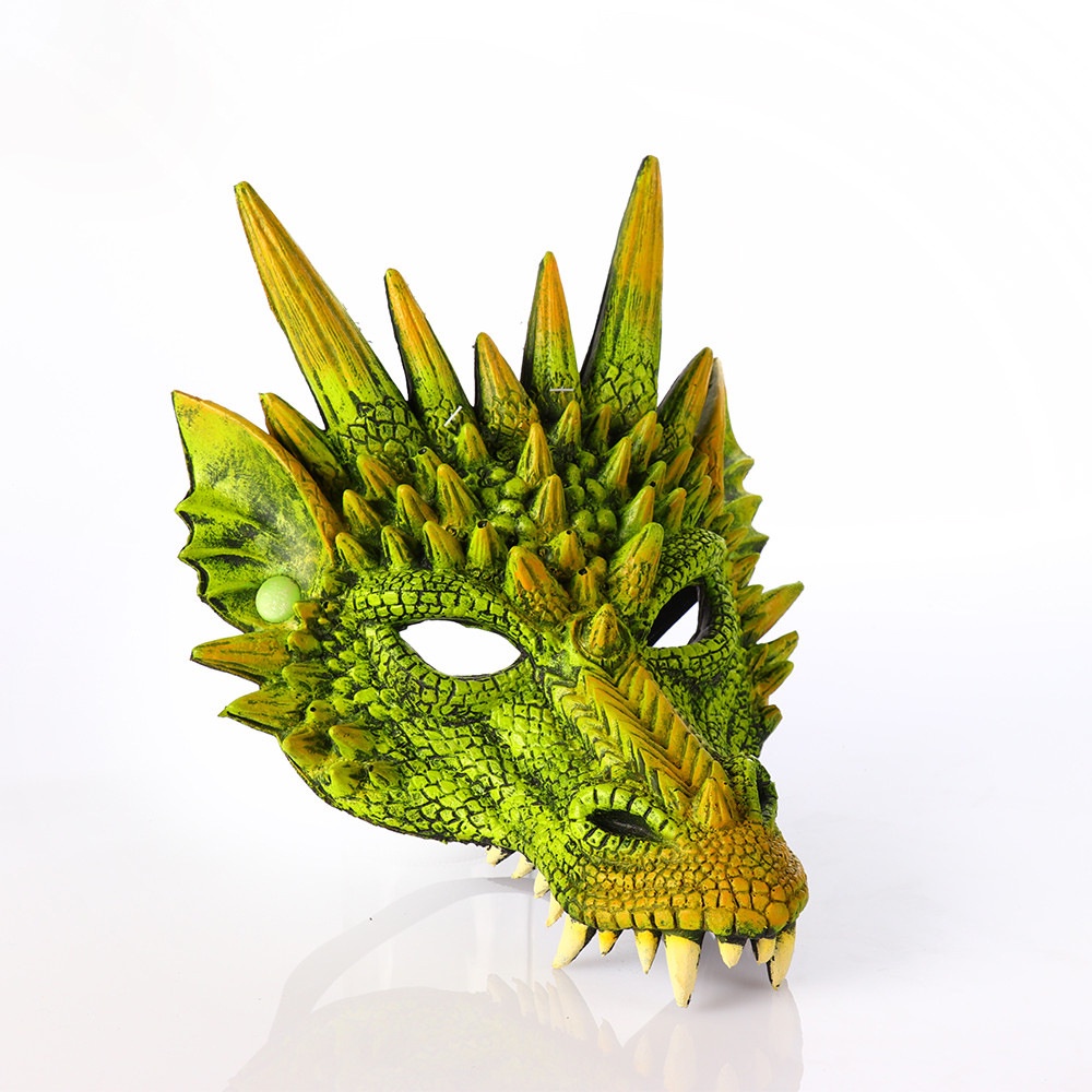 ♕ Halloween Mặt nạ rồng đáng sợ Tiệc lễ hội Pu Foam 3d Mô phỏng Mặt nạ rồng ác Nam và Nữ Mặt nạ rồng cosplay