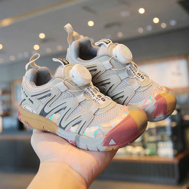 Amila Giày Thể Thao Chạy Bộ / Đi Bộ Đường Dài Đế Mềm Có Khóa Xoay Cho Bé Trai Và Bé Gái