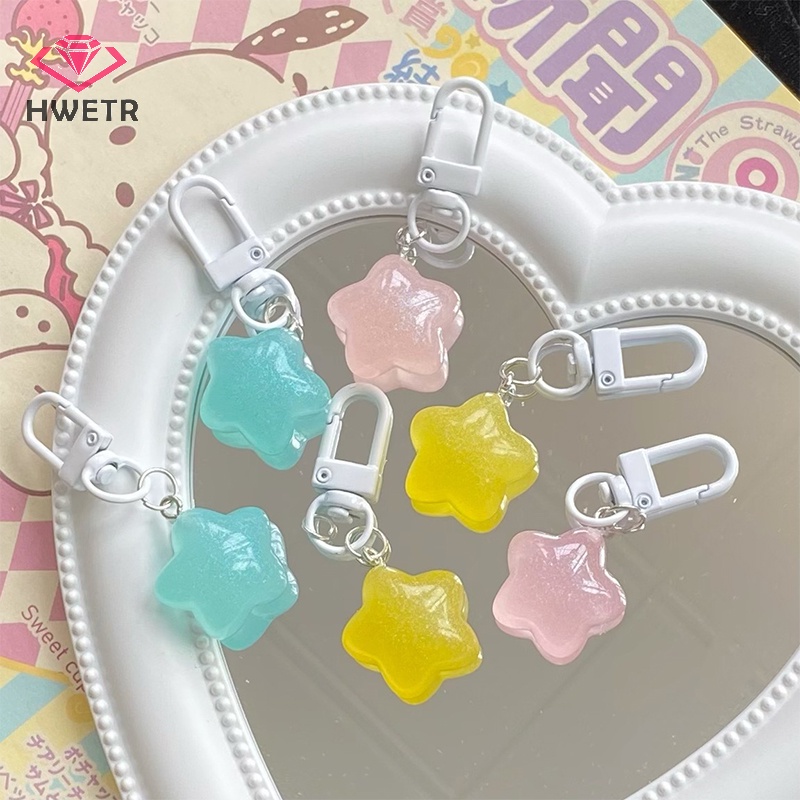 Hwetr Móc Khóa Hình Ngôi Sao Dạ Quang Dễ Thương Dành Cho Cặp Đôi Mới