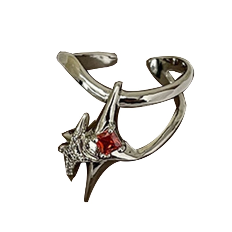 Nhẫn Hình Trái Tim Đính Đá zircon Phong Cách gothic punk Cổ Điển Cho Nữ je