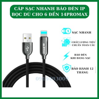 Dây sạc nhanh BWOO X131L Cáp bọc dù dùng cho 6 đến14 Pro Promax BH 12 Tháng ZINKA